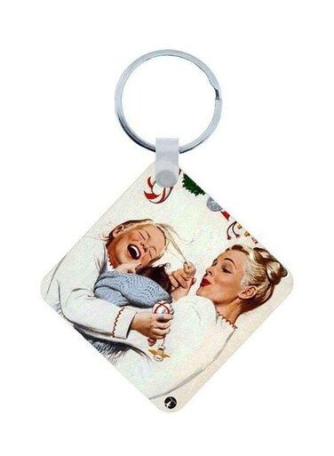 Family Portrait Printed Keychain Multicolour