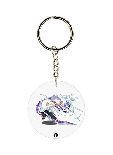 Double Sided Anime Hunter X Printed Keychain Purple/White/Blue