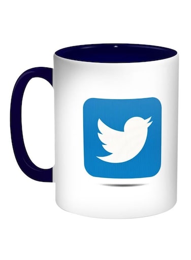 Twitter Printed Coffee Mug Blue/White 11ounce