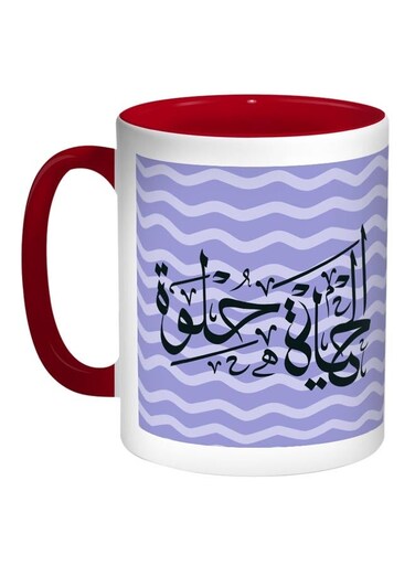 Life Is Sweet Printed Coffee Mug Pink/Red/White 11ounce