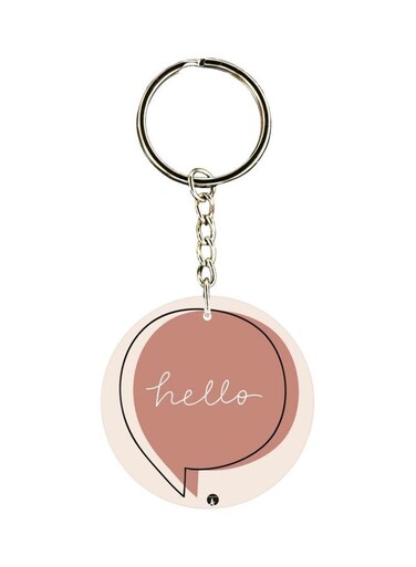 Hello Printed Single Sided Keychain