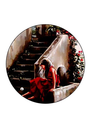 Girl Printed Fridge Magnet Multicolour 5.5 x 5.5cm
