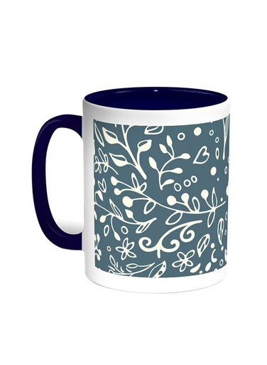 Decorative - Tree Paper Printed Coffee Mug Blue/White 11ounce