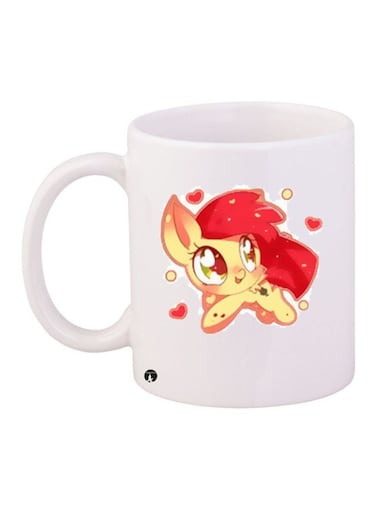Cartoon Printed Coffee Mug White/Red/Yellow