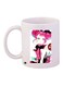 Anime Printed Ceramic Coffee Mug White/Pink/Black 11ounce