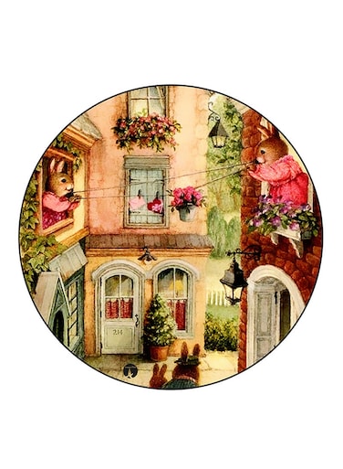 Vintage Art Printed Fridge Magnet Multicolour