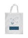 The Blue Whale Printed Shopping Bag White