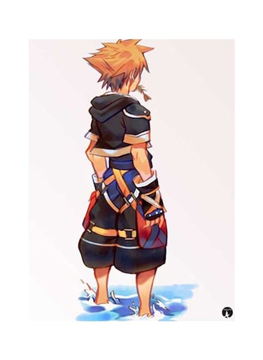 Kingdom Hearts Metal Plate Poster Blue/Black/White 15x20cm
