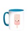 Cartoon Graphics - Ice Cream Printed Coffee Mug Turquoise White 11 ounce