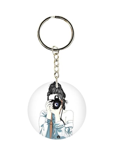 Girl Printed Double Sided Keychain