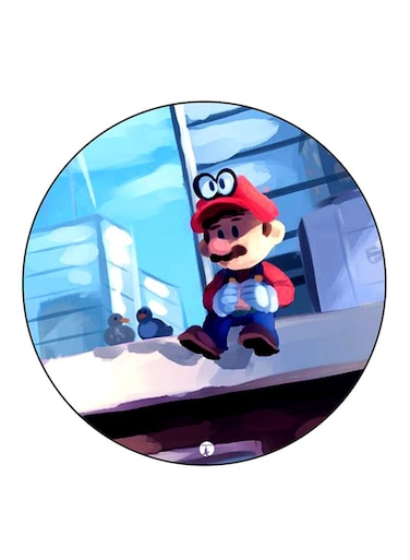 The Video Game Super Mario Printed Fridge Magnet Round Multicolour