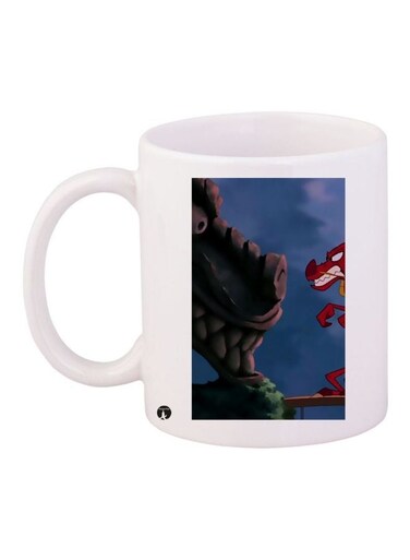 Cartoon Printed Coffee Mug White/Blue/Red 11ounce