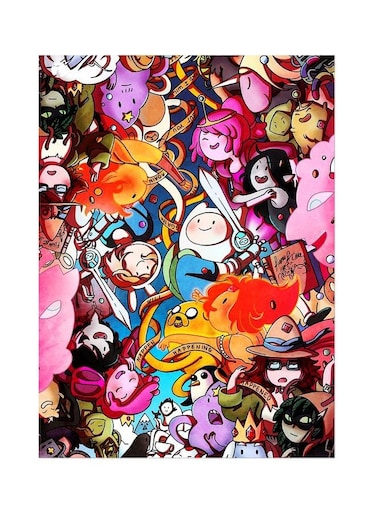 Cartoon Themed Metallic Plate Yellow/Pink/Blue 20x15cm
