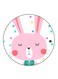 Rabbit Printed Fridge Magnet Round Multicolour