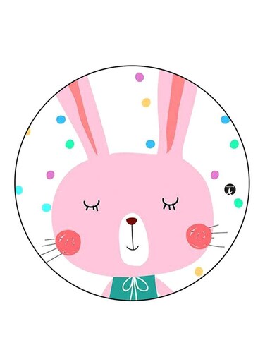 Rabbit Printed Fridge Magnet Round Multicolour