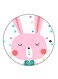 Rabbit Printed Fridge Magnet Round Multicolour