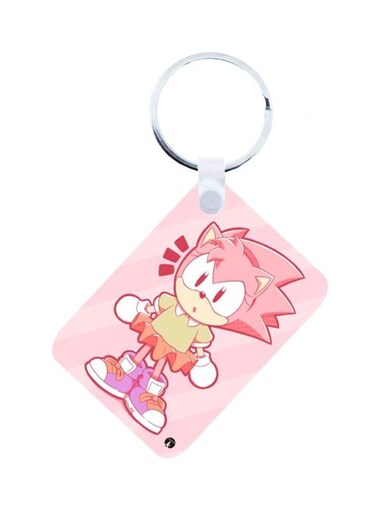 Sonic Printed Keychain Pink/Yellow/White
