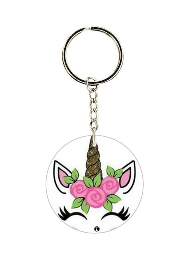 Double Sided Unicorn Printed Keychain