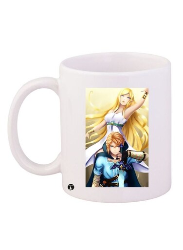 Anime Printed Coffee Mug White/Beige/Blue