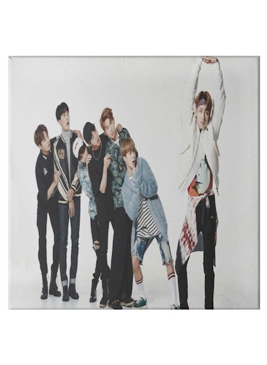 BTS Band Pattern Hidden Frame Canvas Wall Painting Multicolour 50 x 50cm