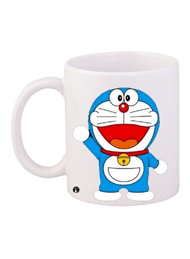 Cartoon Printed Coffee Mug White/Blue/Red 11ounce