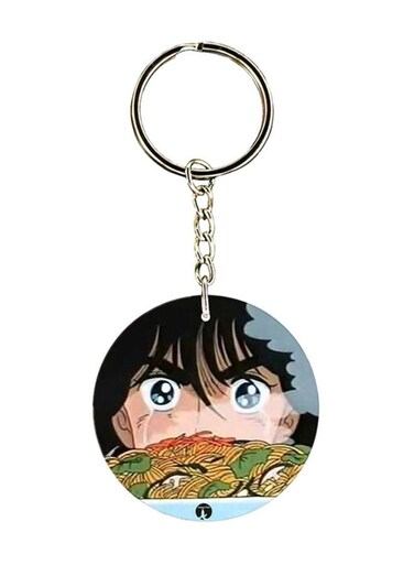 Double Sided Anime Kabamaru Printed Keychain Black/Green/Silver
