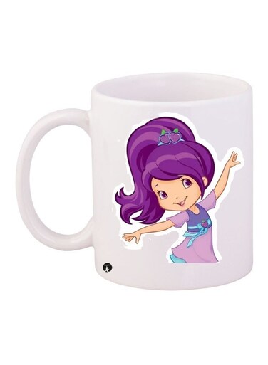Ceramic Coffee Mug White/Purple