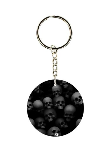 Skull Printed Double Sided Keychain