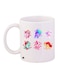 Cartoon Printed Coffee Mug White/Green/Pink 11ounce