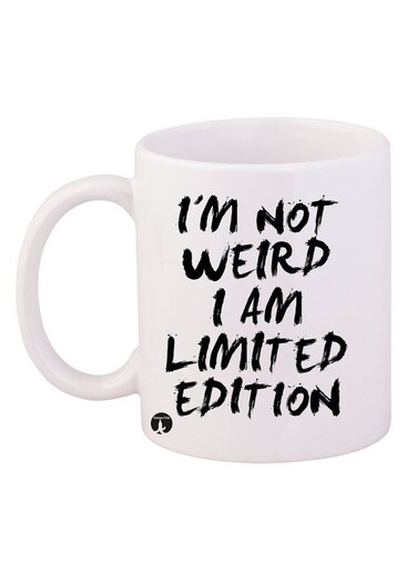 Printed Coffee Mug White/Black 12ounce