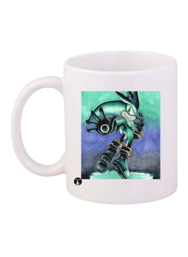 Game Sonic Character Printed Mug White/Green/Blue Standard Size