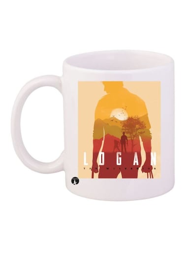 Logan Printed Coffee Mug White/Red/Yellow Standard Size