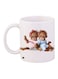 Monkey Printed Ceramic Coffee Mug White/Blue/Pink 11ounce