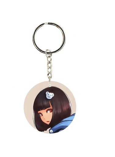 Double Sided Girl Printed Keychain