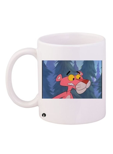 The Pink Panther Printed Coffee Mug White/Pink/Blue