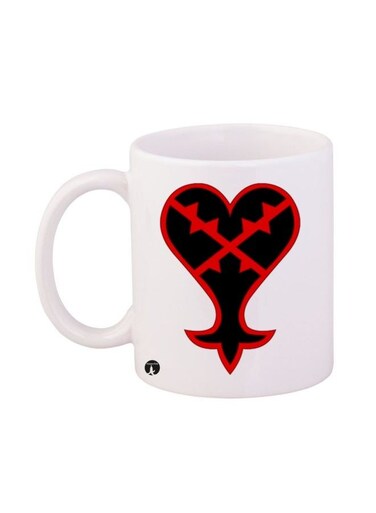 Kingdom Hearts Video Game Printed Mug White/Red/Black 12ounce