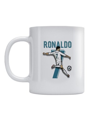 Cristiano Ronaldo Printed Mug White/Blue/Black 350ml