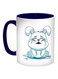 Rabbit Printed Coffee Mug Blue/White/Black 11ounce
