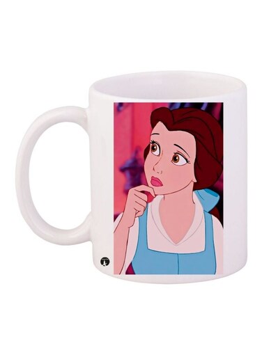 Cartoon Printed Coffee Mug White/Beige/Brown 11ounce
