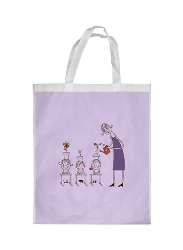 Plant The Seeds Of Love In Children Printed Shopping Bag Purple/White