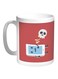 Skull Printed Coffee Mug Red/White/Black 11ounce