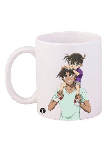 Durable Heat-Resistant Thick Wall Designed Ergonomic Handled The Anime Detective Conan Printed Mug White/Blue/Black