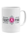 Pink Ribbon Fight For Breast Cancer Printed Ceramic Coffee Mug White/Black/Pink