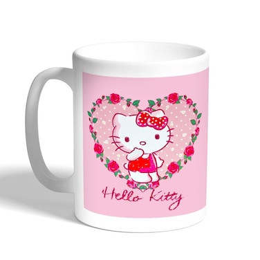 Hello Kitty Printed Coffee Mug, White 11 Ounce