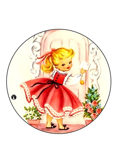 Girl Printed Fridge Magnet Multicolour