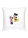 Mickey Mouse Printed Decorative Cushion White/Pink/Black 16x16inch