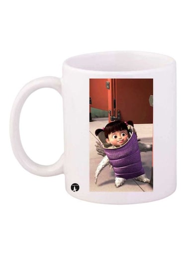 Monster Inc Printed Mug White/Purple/Brown Standard Size
