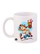 Durable Heat-Resistant Thick Wall Designed Ergonomic Handled Video Game Crash Printed Mug White/Brown/Blue 11ounce