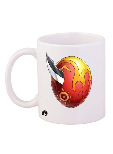 Digimon Printed Mug White/Red/Gold 12ounce