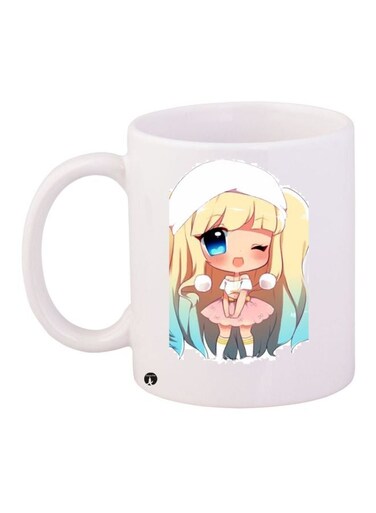 Anime Printed Coffee Mug White/Blue/Yellow